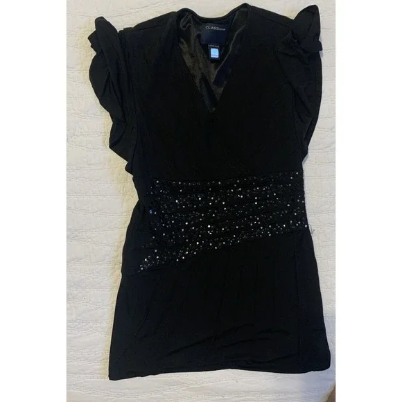 Roberto Cavalli class black blouse size 8 with sequins - Picture 2 of 5